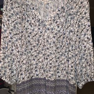 White floral boho blouse from Marisa Christina in size 1x.